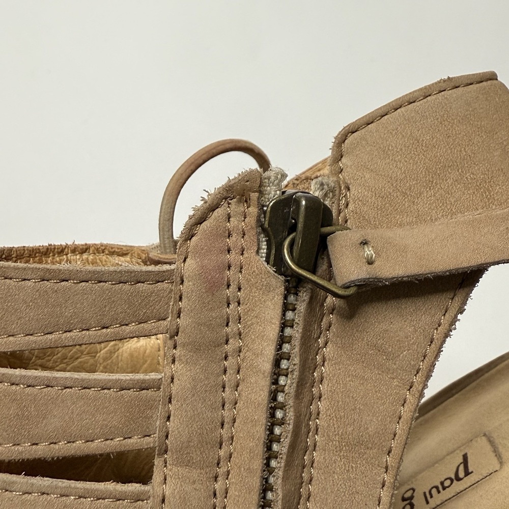 Paul Green Mindy Heels Sisal Nubuk Womens 7 Tan Suede Mule Shoes Sandals - Picture 10 of 14